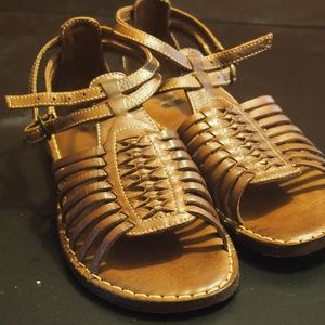 Frye Women's Leather Hurache Kayla Sandals Brown